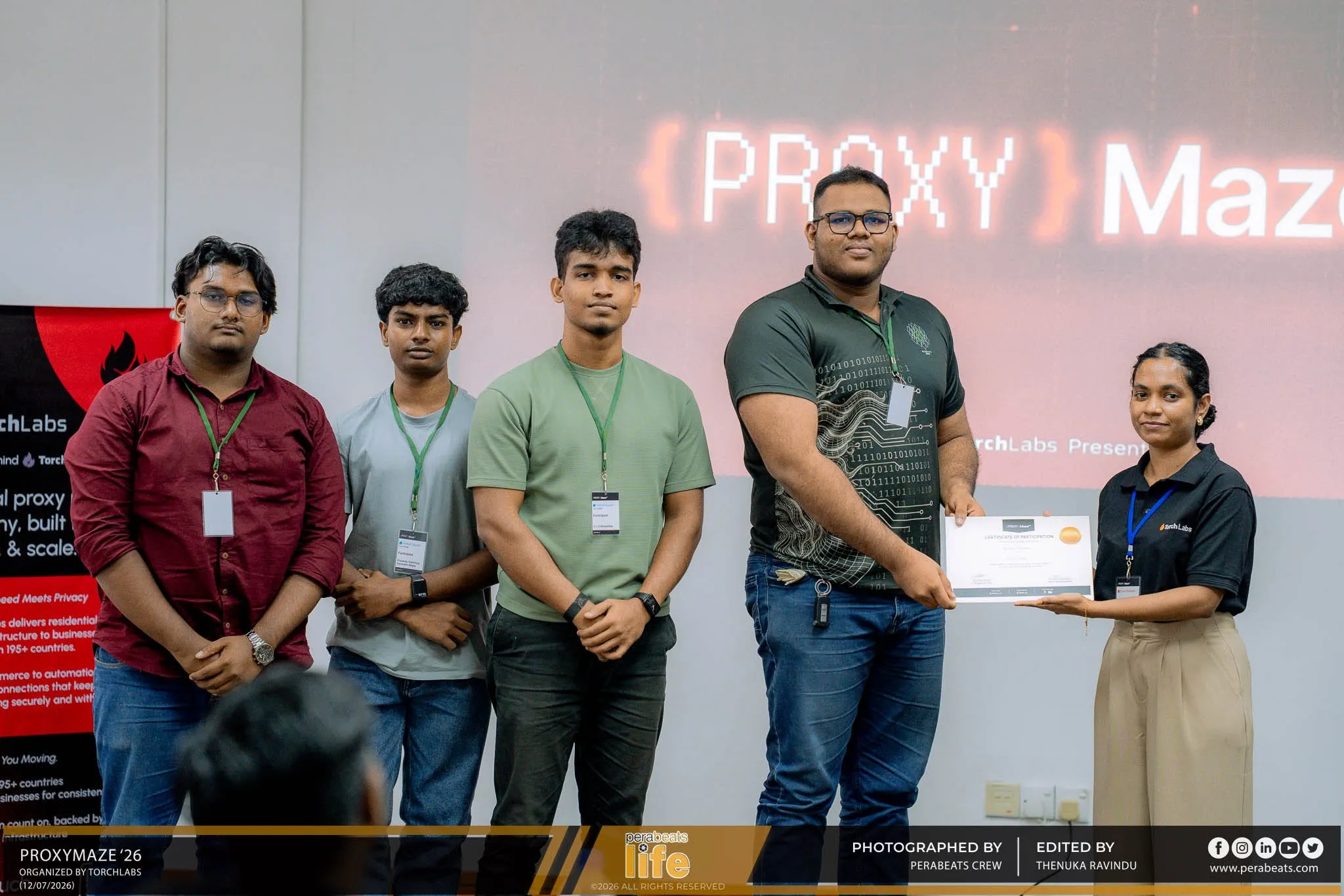 Team receiving a certificate at ProxyMaze ’26